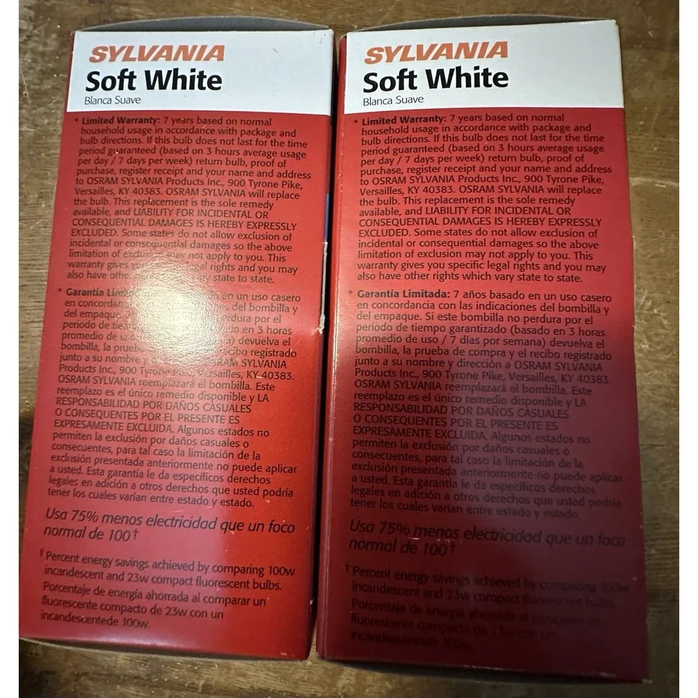 2-Pack 100-Watt Sylvania Double Life Soft White Traditional‎ Light Bulbs NEW!